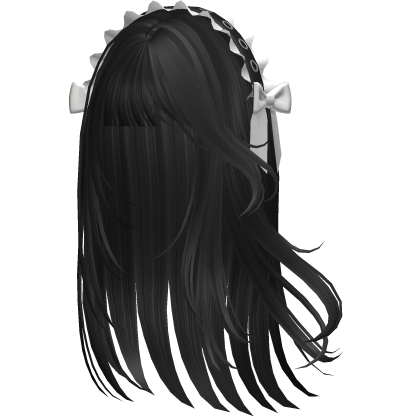 Emo Hair w/ Maid Headband (White)