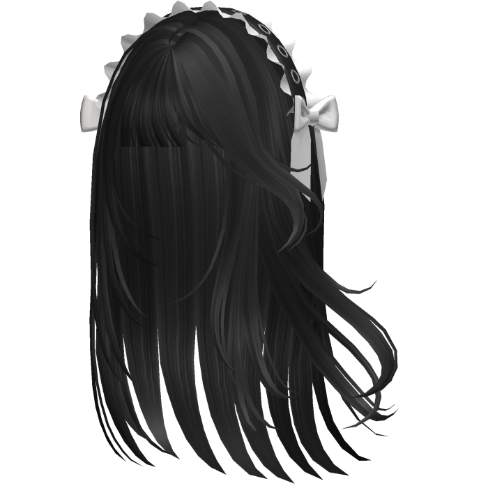 Emo Hair w/ Maid Headband (White)