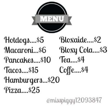 Menu for Bloxburg No.2 Roblox decal
