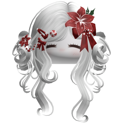 ♡ Christmas Flowery Twin Buns (White)