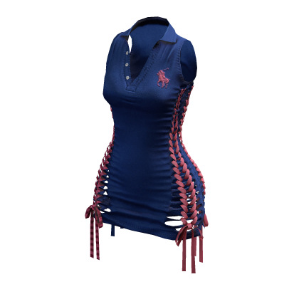 Braided Cutout Sleeveless Polo (Raspberry)