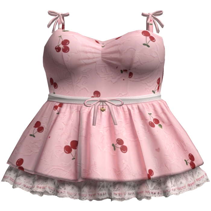 Cherry Ribbon Mini Dress