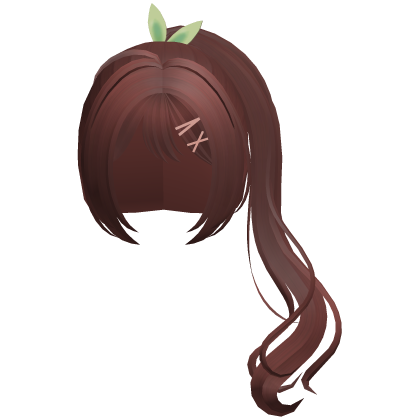 red silly leaf side swirly ponytail
