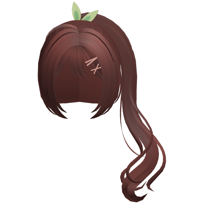 red silly leaf side swirly ponytail