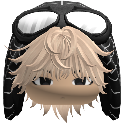 Spider Black Hood Boy Messy Blonde Hair w/ Face Roblox item