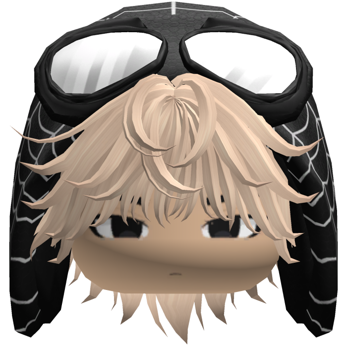 Spider Black Hood Boy Messy Blonde Hair w/ Face