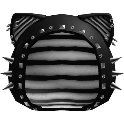 black vkei studded spiky cat hood w/ piercings
