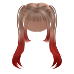 Blonde w/ Red Anime Celebrity Pigtails