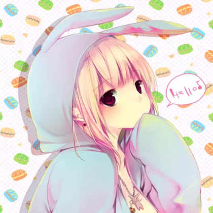 Bunny girl with pink hair Roblox decal