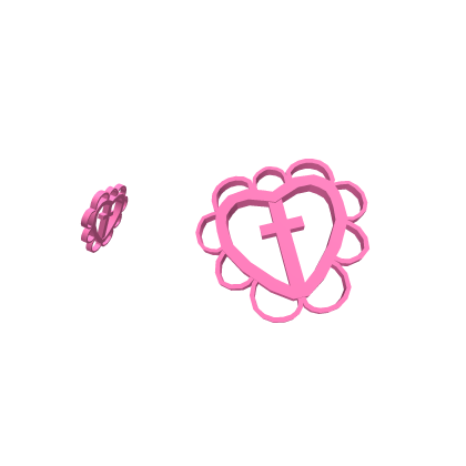 Hot Pink Gothic Heart Cross Hair Clips  Roblox item