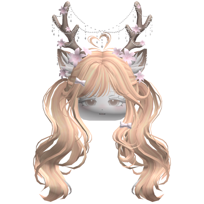 Ethereal Christmas Fairy Fawn Pigtails w/ Antlers