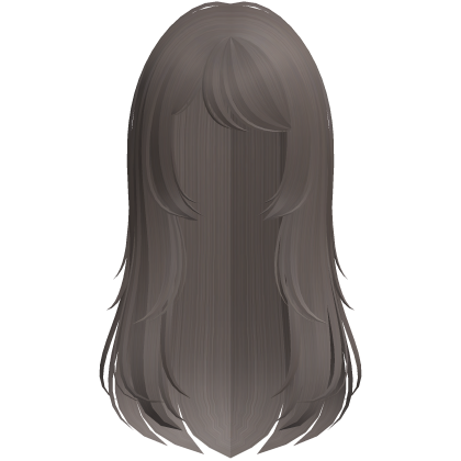 cute long layered wispy doll hair in ash brown Roblox item