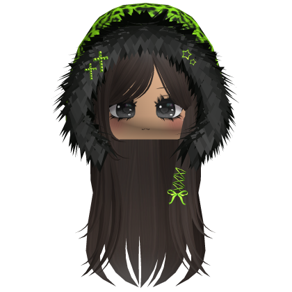 Neon Green Leopard Hood Girl Brown