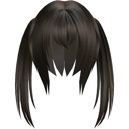 2000s moe vkei long anime ponytails dark brown | Roblox Item