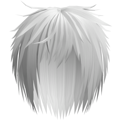messy vkei emo boy hair in white Roblox item