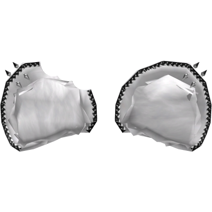 Half-Bitten White Studded Bear Ears w/ Piercings Roblox item