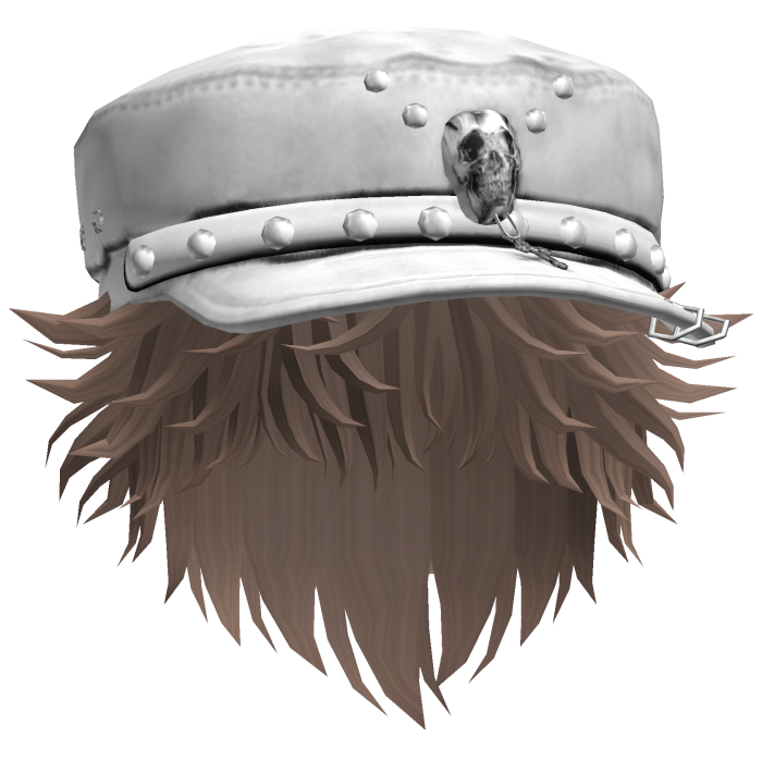 Fluffy Emo White Beret Y2K Boy Hair (Brown)
