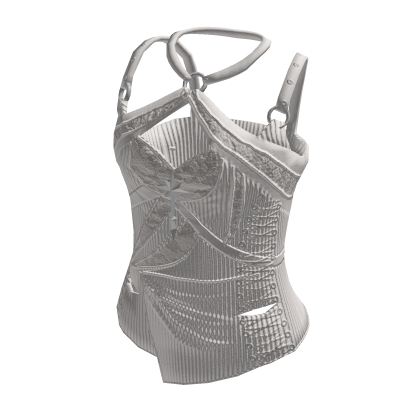 Corset Top with Crossed Straps (White)