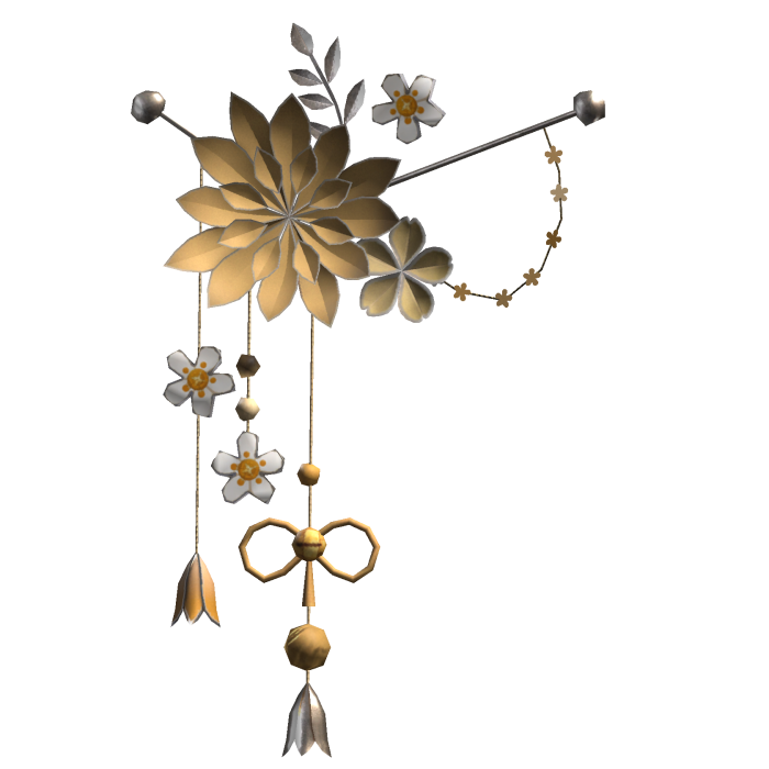 Yellow & Silver Lotus Japanese Flower Hairclip