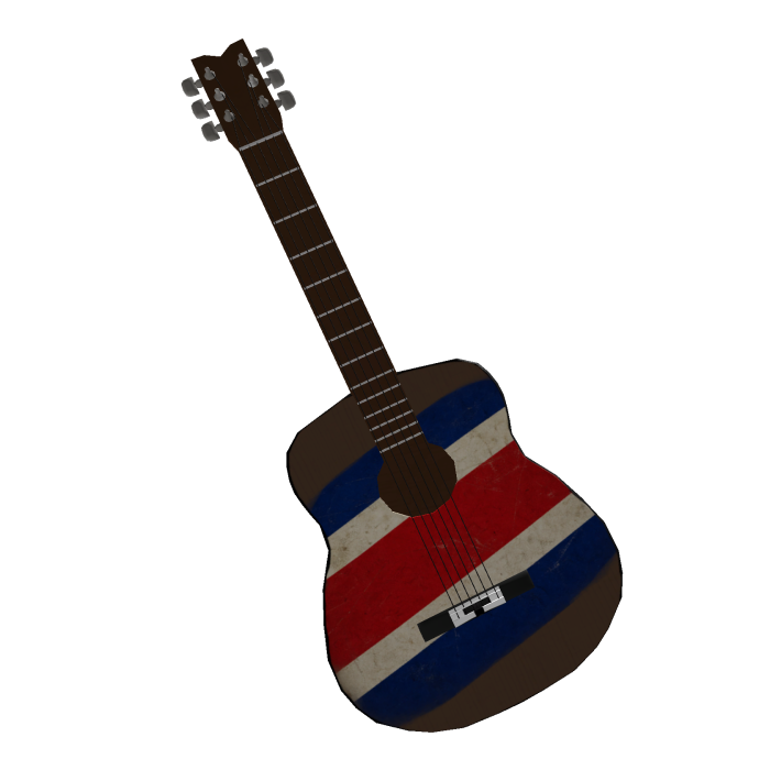 Guitarra con la Bandera de Costa Rica
