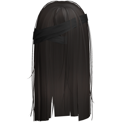 Horror Brown Hair w Black Face Bandages