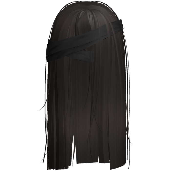 Horror Brown Hair w Black Face Bandages
