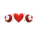 Red Sparkle Lunar Heart Crown