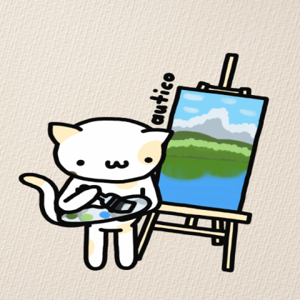 Cartoon Cat Painting on Canvas Roblox decal