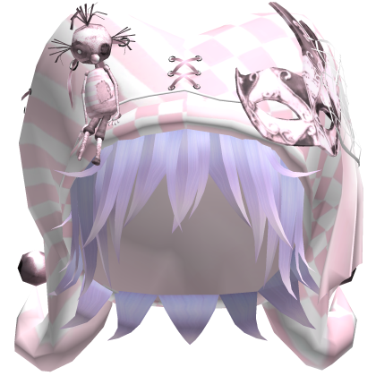 Pink Circus Jester Hat w Pastel Purple Hair Roblox item