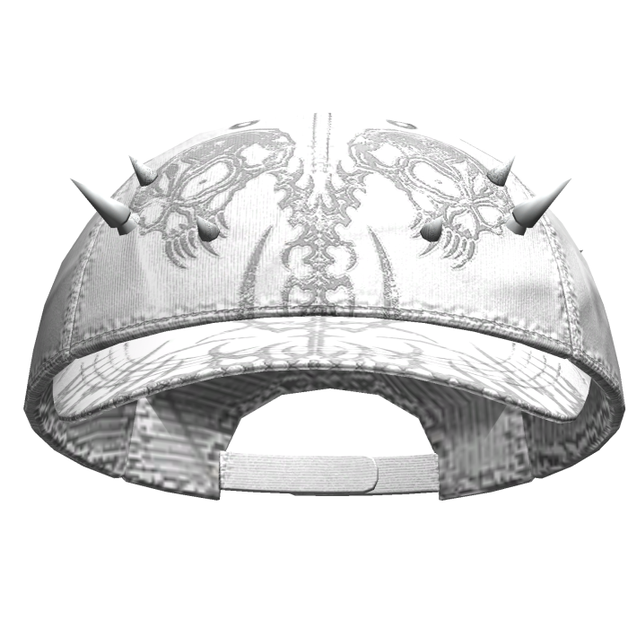 Dual Skeleton Skater Cap White
