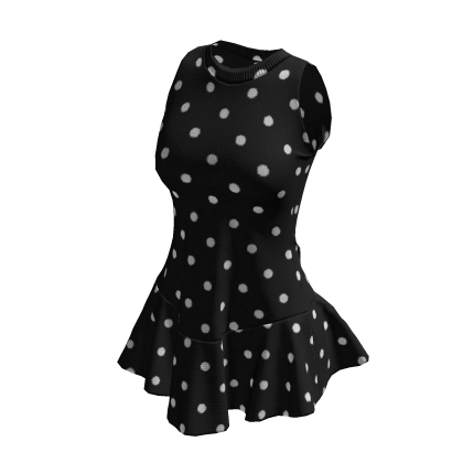 knit black polka dot mini dress Roblox catalog item