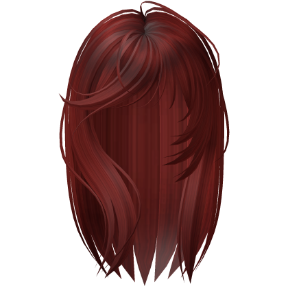 Messy Side Swept Bangs Hair in Red Roblox item