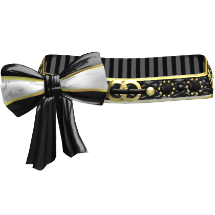 Black & Gold Elegant Gyaru Bow Belt 2000s