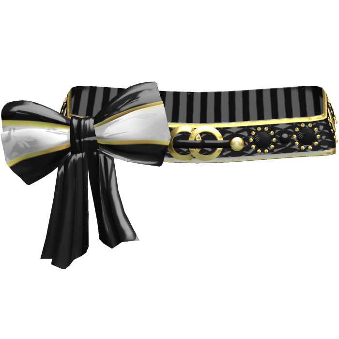 Black & Gold Elegant Gyaru Bow Belt 2000s