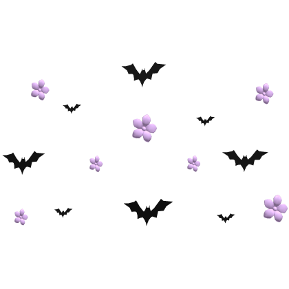 Pastel Goth Purple Halloween Bats & Blossom Aura