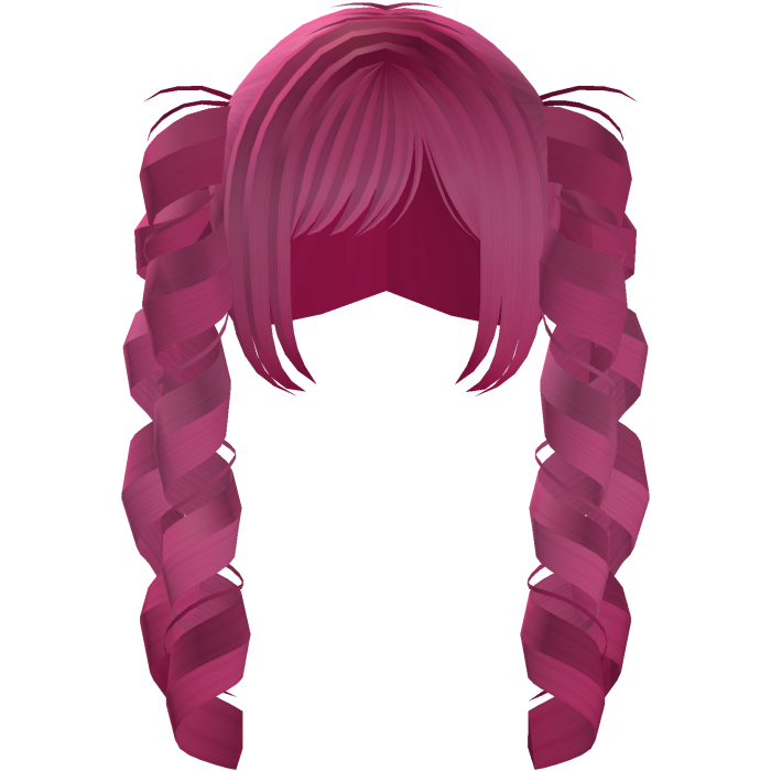 Cute Doll Messy Drill Pigtails in Hot Pink