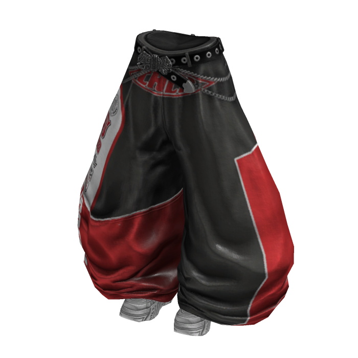 Y2K Racer Girl Pants (White Dark Grey)