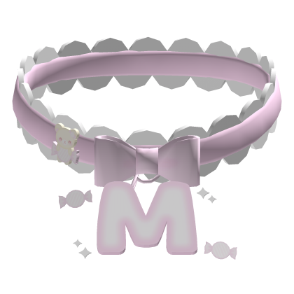 ♡ M initial choker necklace ♡ Roblox item
