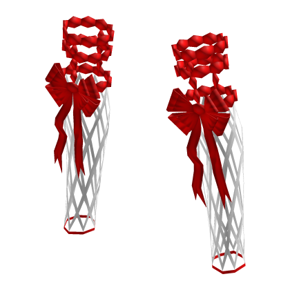Leg Warmers With Bows - Red thumbnail