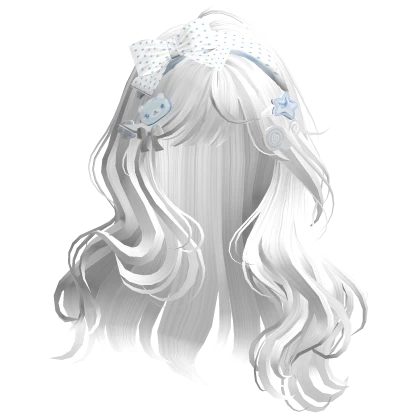 Igari Polka Dot Waves w/Teddy Clips (White) | Roblox Item - Rolimon's
