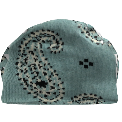 Raf Simons AW04 'Waves' Blue Paisley Knit Beanie