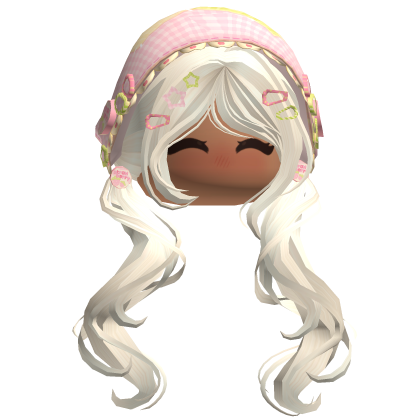 Igari Yellow Pigtails W/ Cute Pink Bonnet & Blush Roblox item
