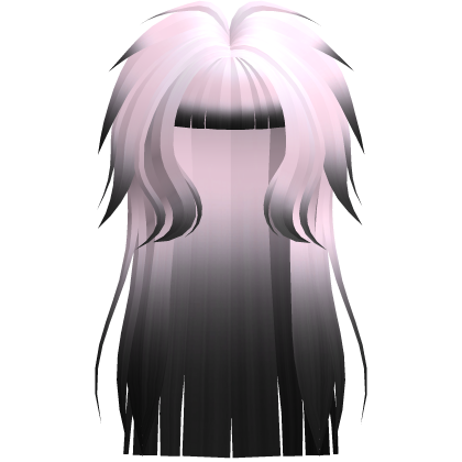 Long Emo Pink Black Messy Shaggy Hime Hair