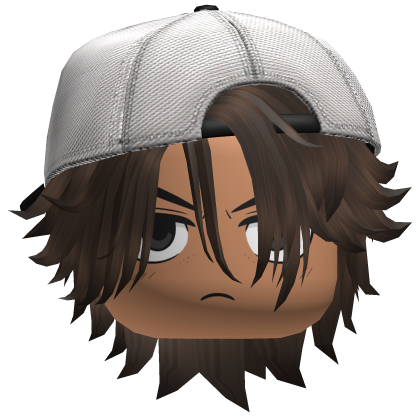 Wavy Brown Emo Boy Tucked Cap Anime Chill Glare Roblox item