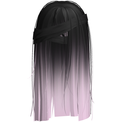 Horror Black Pink Hair w Black Face Bandages Roblox item