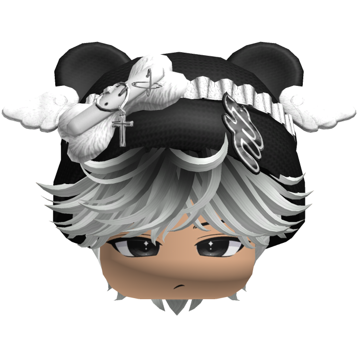 Cute black and white hair Cat Cap Anime Y2k