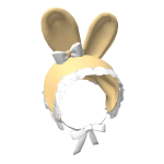 🍀Fluffy Bunny Hood w Bow Ribbon (Yellow)