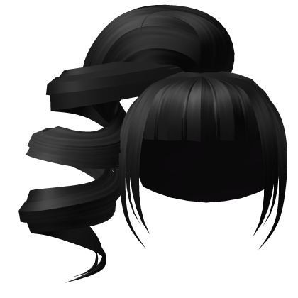 Black Swirly Gyaru Side Ponytail Roblox item