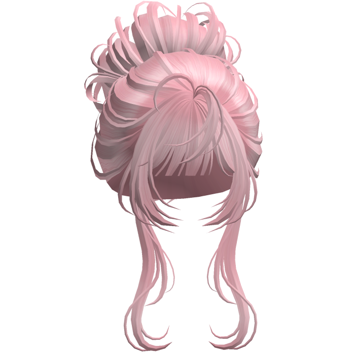 Messy Elegant Anime Bun Pink
