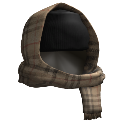 Black Beanie & Vintage Plaid Scarf Hood Roblox item
